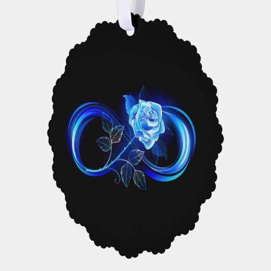 Glowing infinity with blue rose オーナメントカード (左)
