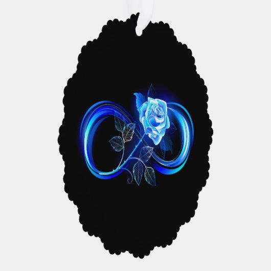 Glowing infinity with blue rose オーナメントカード (右)