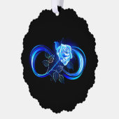 Glowing infinity with blue rose オーナメントカード (左)