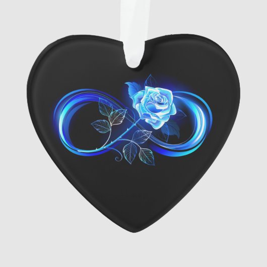 Glowing infinity with blue rose オーナメント (裏面)