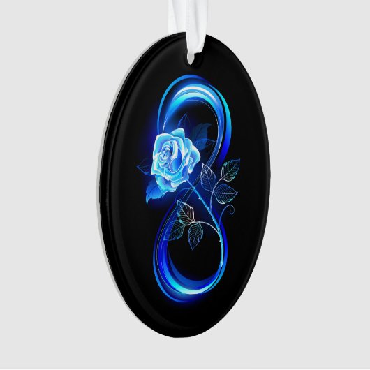 Glowing infinity with blue rose オーナメント (正面)