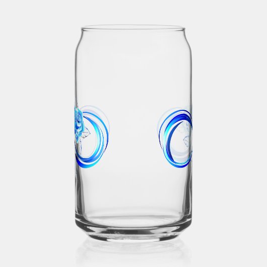 Glowing infinity with blue rose ガラス缶 (左)