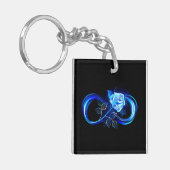 Glowing infinity with blue rose キーホルダー (正面左)