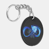 Glowing infinity with blue rose キーホルダー (正面左)