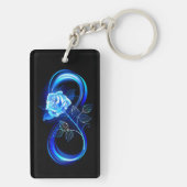Glowing infinity with blue rose キーホルダー (裏面)