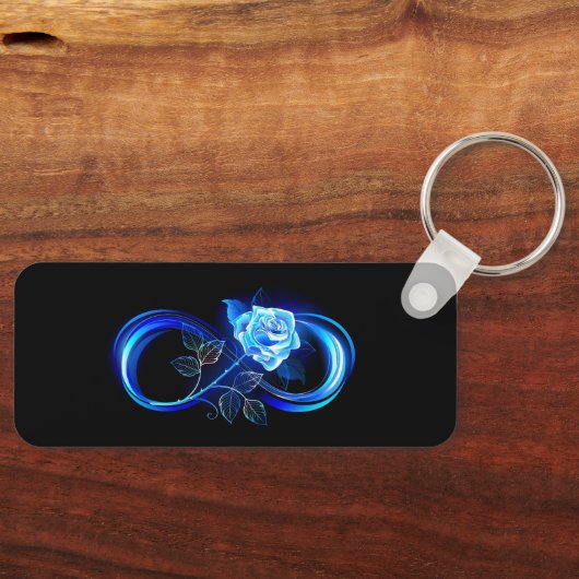 Glowing infinity with blue rose キーホルダー (正面)