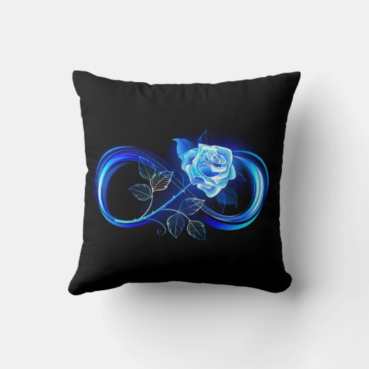 Glowing infinity with blue rose クッション (裏面)