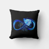 Glowing infinity with blue rose クッション (正面)