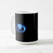 Glowing infinity with blue rose コーヒーマグカップ (正面左)