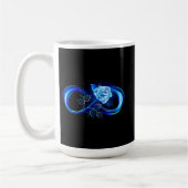 Glowing infinity with blue rose コーヒーマグカップ (左)