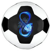 Glowing infinity with blue rose サッカーボール (回転)
