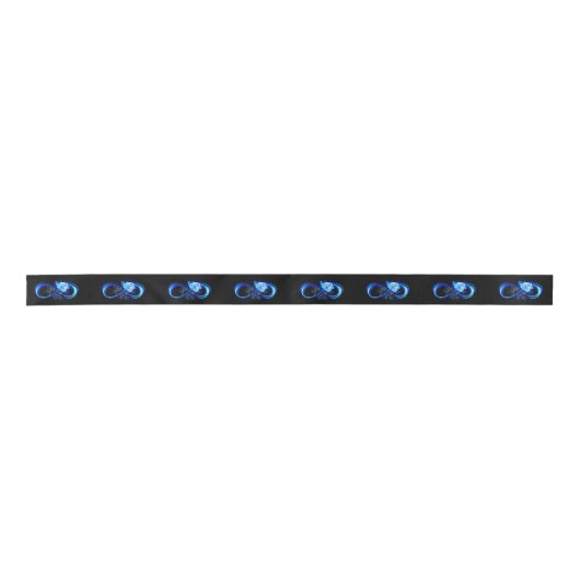 Glowing infinity with blue rose サテンリボン (正面)