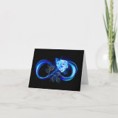 Glowing infinity with blue rose サンキューカード (正面)