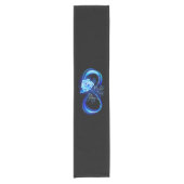 Glowing infinity with blue rose ショートテーブルランナー (正面)