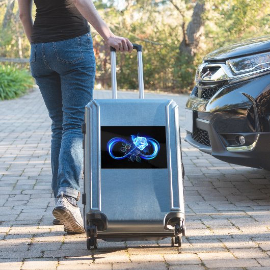 Glowing infinity with blue rose シール (スーツケースインサイチュ)