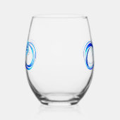 Glowing infinity with blue rose ステムなしワイングラス (左)