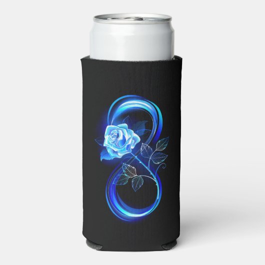 Glowing infinity with blue rose スリム缶クーラー (Seltzer裏面)