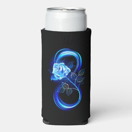 Glowing infinity with blue rose スリム缶クーラー (Seltzer正面)