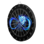 Glowing infinity with blue rose ダーツボード (正面右)