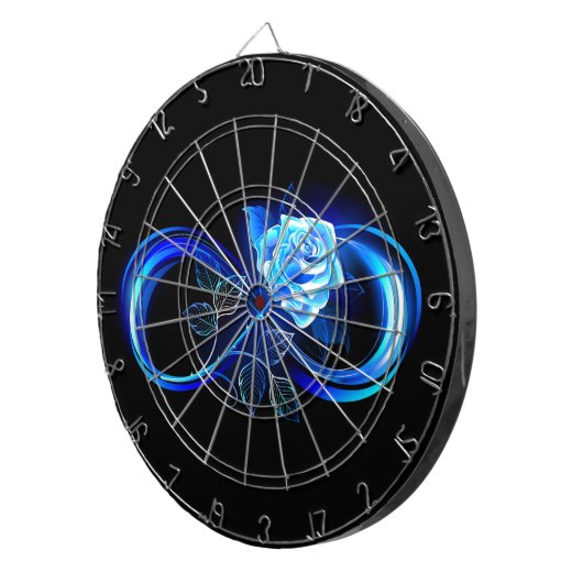 Glowing infinity with blue rose ダーツボード (正面右)