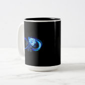 Glowing infinity with blue rose ツートーンマグカップ (正面左)