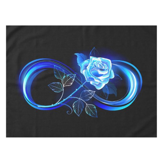 Glowing infinity with blue rose テーブルクロス (正面(横))