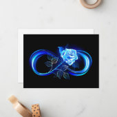 Glowing infinity with blue rose ノートカード (正面/裏面インサイチュ)