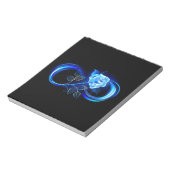 Glowing infinity with blue rose ノートパッド (回転)