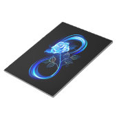 Glowing infinity with blue rose ノートパッド (アングル)