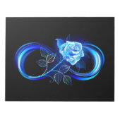 Glowing infinity with blue rose ノートパッド (正面)