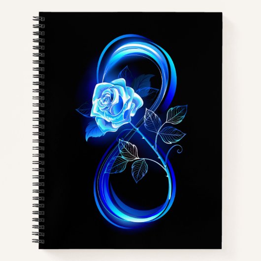 Glowing infinity with blue rose ノートブック (正面)