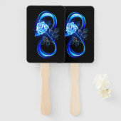 Glowing infinity with blue rose ハンドファン (正面&裏面)