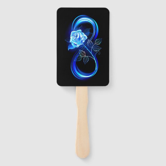 Glowing infinity with blue rose ハンドファン (裏面)