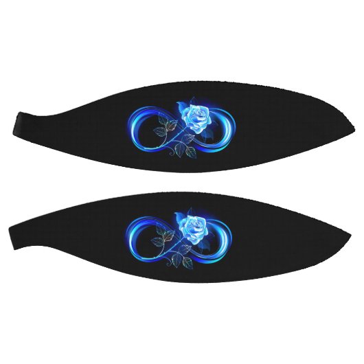 Glowing infinity with blue rose バスケットボール (パネル)