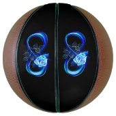 Glowing infinity with blue rose バスケットボール (縦)