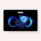 Glowing infinity with blue rose バッジ (正面)