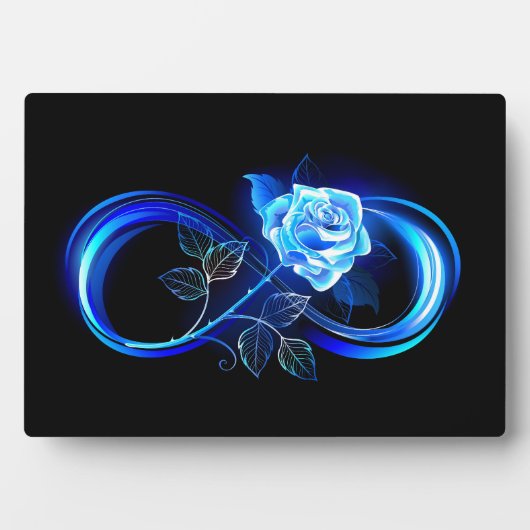 Glowing infinity with blue rose フォトプラーク (正面)