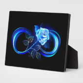 Glowing infinity with blue rose フォトプラーク (側面)