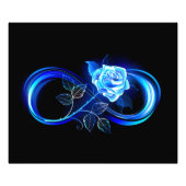 Glowing infinity with blue rose フォトプリント            (正面)