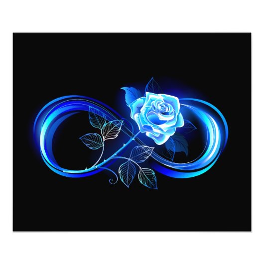 Glowing infinity with blue rose フォトプリント            (正面)