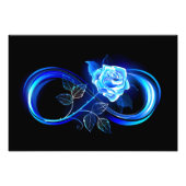 Glowing infinity with blue rose フォトプリント (正面)