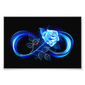 Glowing infinity with blue rose フォトプリント            (正面)