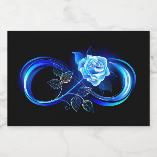 Glowing infinity with blue rose フードラベル (シングルラベル)
