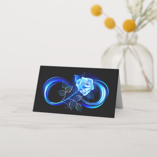 Glowing infinity with blue rose プレイスカード (正面)