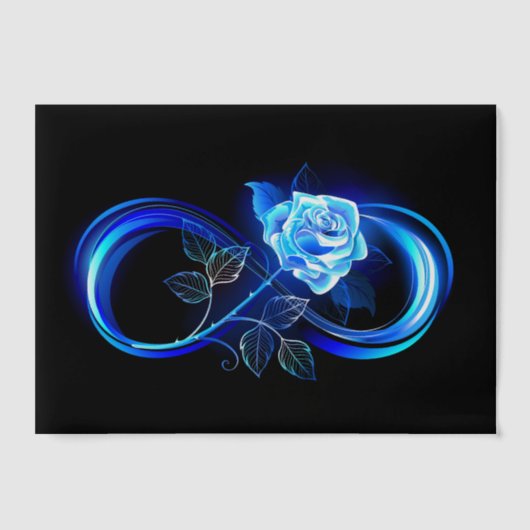 Glowing infinity with blue rose ベラム紙招待状 (正面)