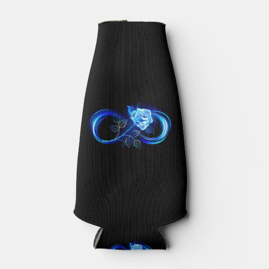 Glowing infinity with blue rose ボトルクーラー (正面)
