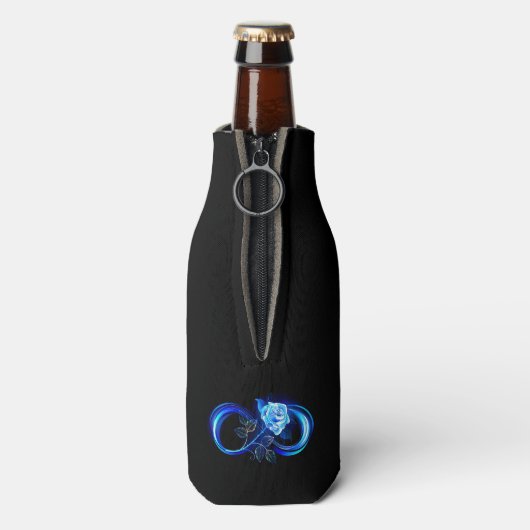 Glowing infinity with blue rose ボトルクーラー (ボトル裏面)