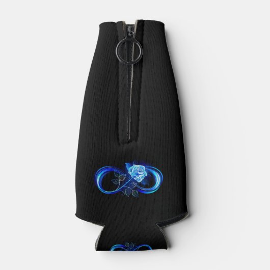 Glowing infinity with blue rose ボトルクーラー (裏面)