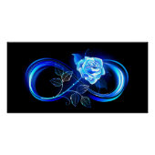 Glowing infinity with blue rose ポスター (正面)