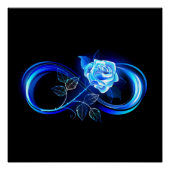 Glowing infinity with blue rose ポスター (正面)